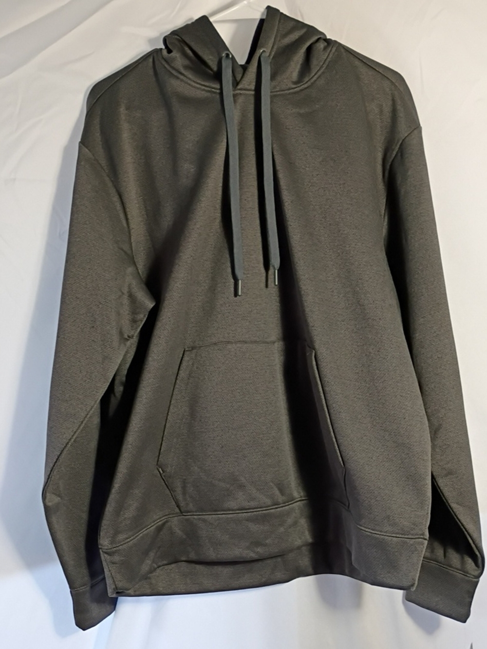NWT MTA Sport Mens Gray Fleece Hoodie Size Large Winter Thermal